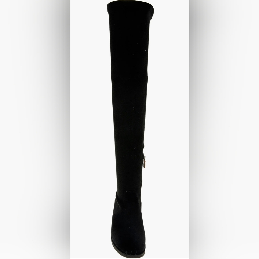 Women's Black Knee-High Zip Boot - Picture 5 of 9